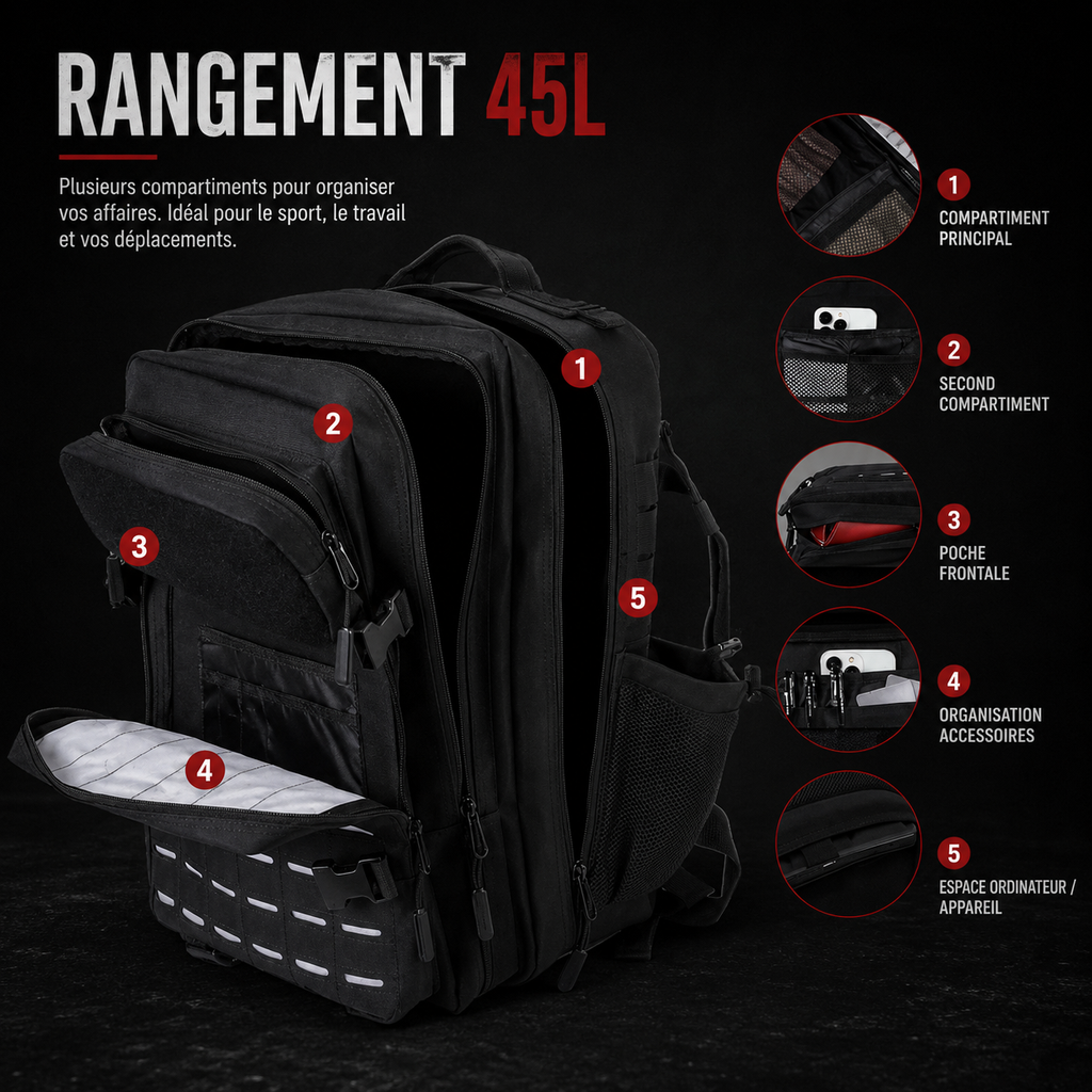 Sac à dos training 45L